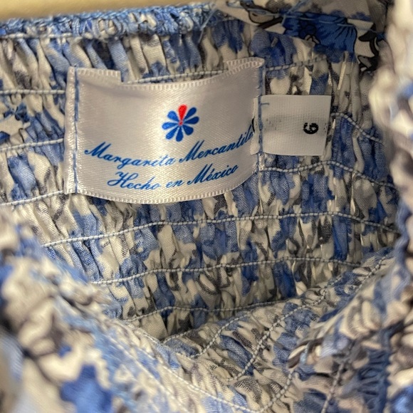 Margarita Mercantile Blue Floral Smocked Dress - Picture 5 of 8